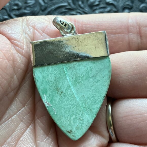 Larimar and Variscite Pendant Crystal Stone Jewelry - Picture 8 of 8